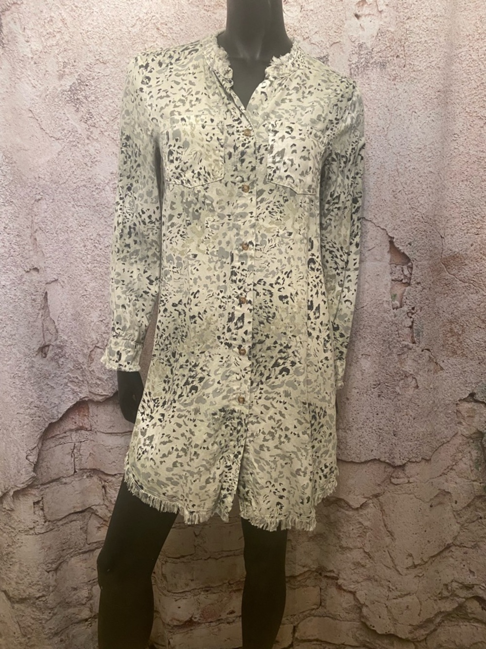 Velvet Heart Gray Boho Fringe Dress